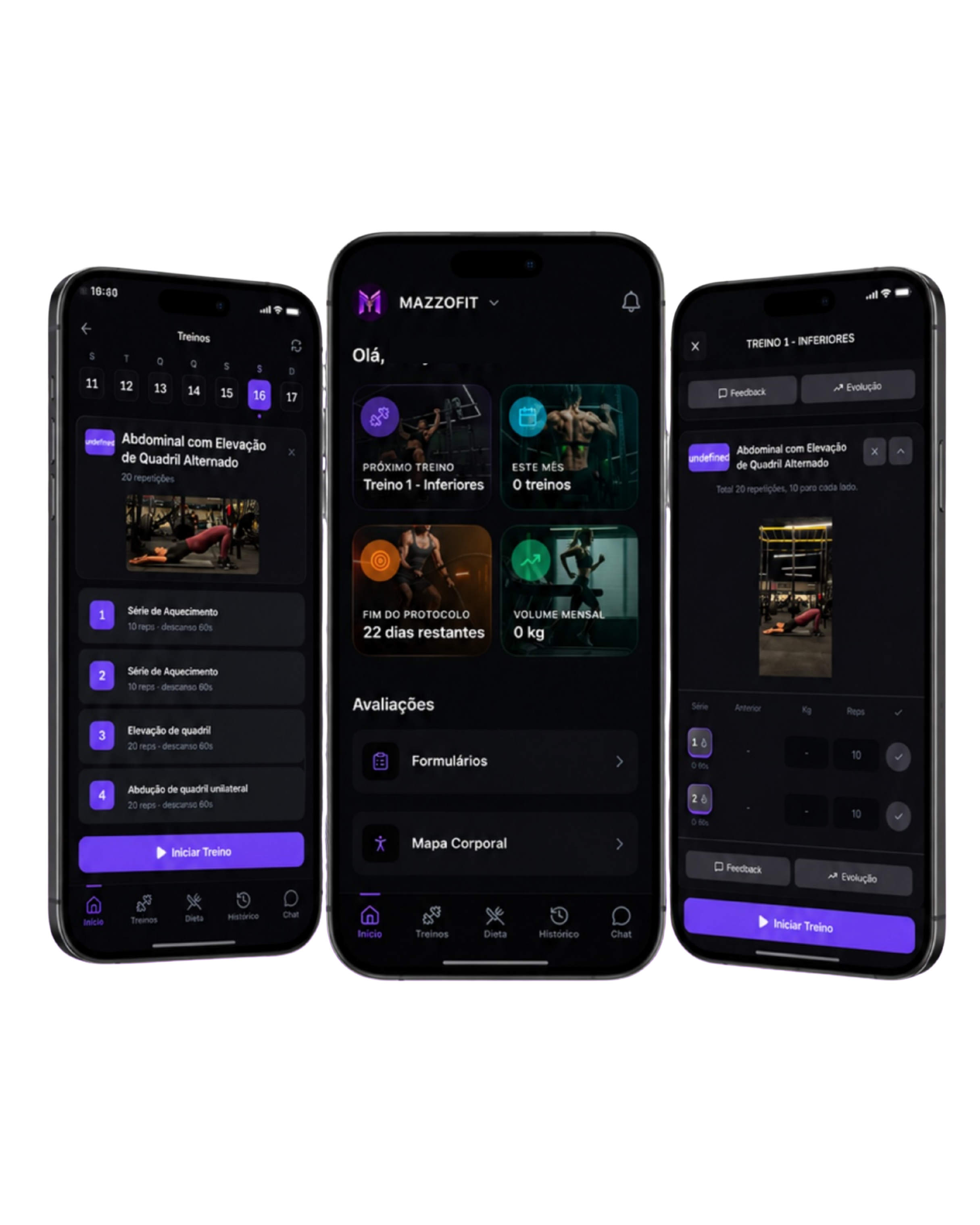 Mockup do aplicativo MazzoFit no celular